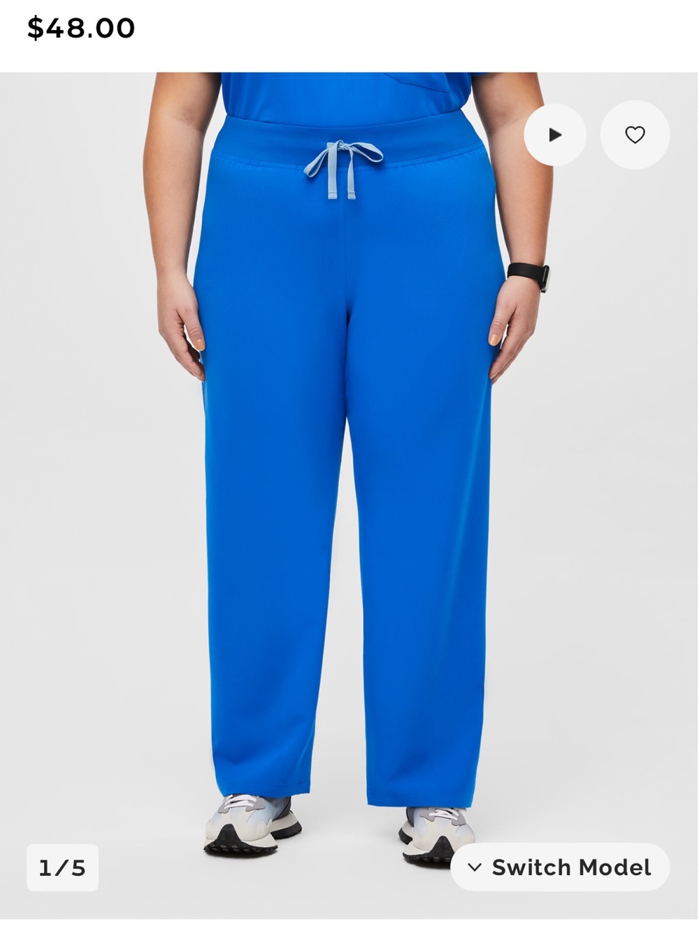 2XL Tall FIGS Livingston Straight Leg Scrub Pants in Royal Blue